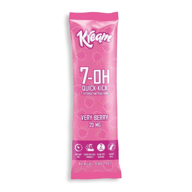 Kream Kratom 7-Hydroxymitragynine Quick Kick Very Berry Powder 20mg - Seven Tech