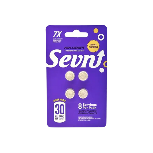 Sevn 4ct 7OH + Pseudo Tabs Purple Hornets 30mg Per Tablet - Seven Tech