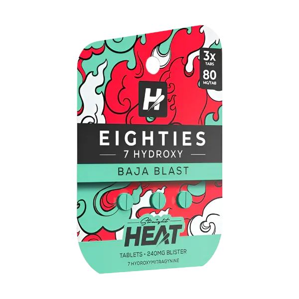 Straight Heat 3ct 7OH Eighties Tabs Baja Blast 80mg per Tablet - Seven Tech